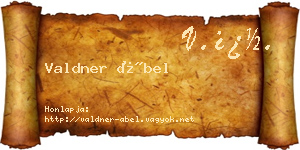 Valdner Ábel névjegykártya